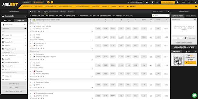 Site de jogo ao vivo